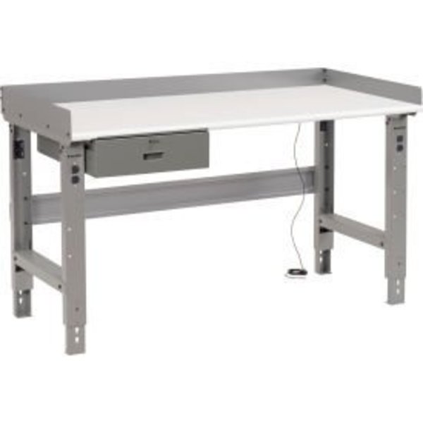 Global Equipment Workbench w/ ESD Safety Edge Top   Drawer, 72"W x 30"D, Gray 318717